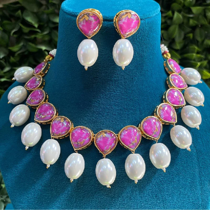 Special Jewelry Deals – Upgrade Your Collection Amoliya Jewels Gold Plated Resin Stone Necklace Set Special Jewelry Deals – Upgrade Your Collection Amoliya Jewels Gold Plated Resin Stone Necklace Set
