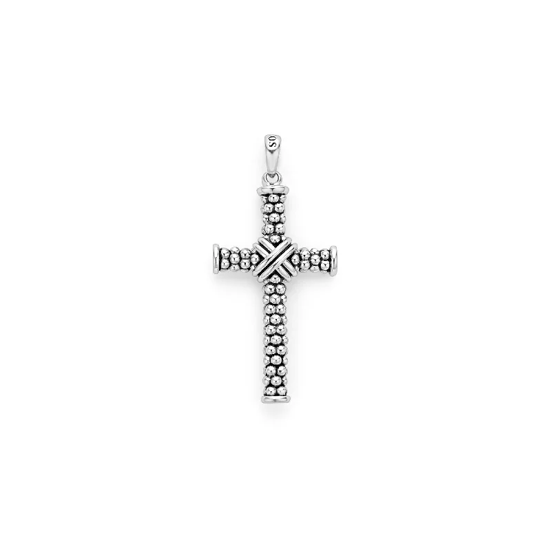 Anthem Caviar Beaded X Cross Amulet