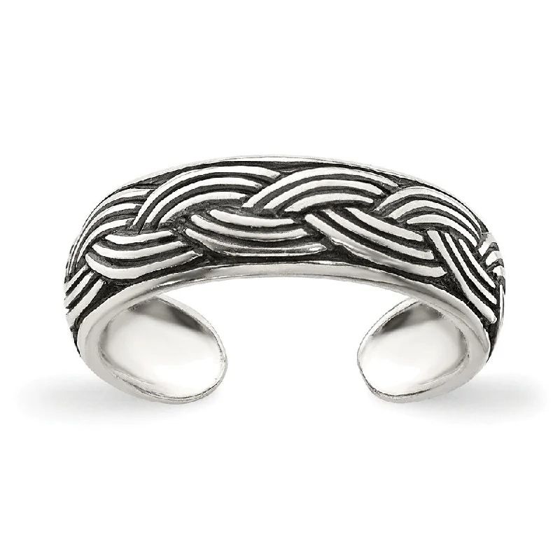 Exclusive Jewelry Sale – Sparkle For Less Antiqued Triple Braided Toe Ring in Sterling Silver Exclusive Jewelry Sale – Sparkle For Less Antiqued Triple Braided Toe Ring in Sterling Silver