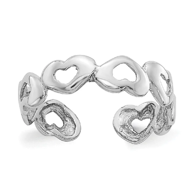 Final Call For Exquisite Jewelry At Reduced Rates Bands of Hearts Toe Ring in 14 Karat White Gold Final Call For Exquisite Jewelry At Reduced Rates Bands of Hearts Toe Ring in 14 Karat White Gold