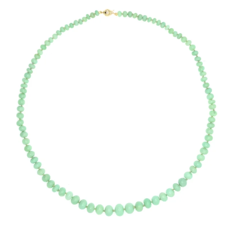 Beaded Chrysoprase Necklace - Large, Bright Green