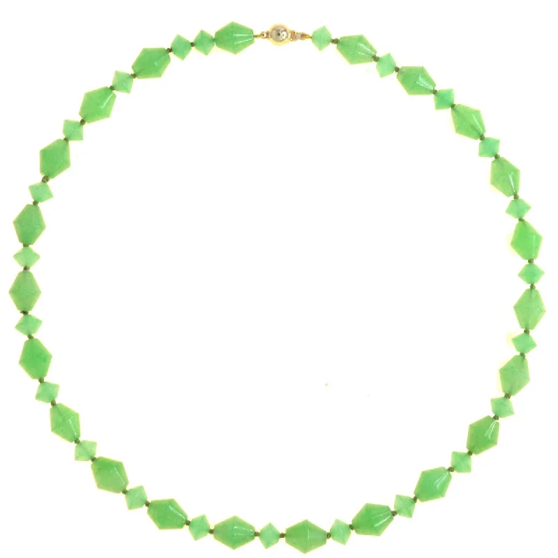 Beaded Green Aventurine Vintage Style Necklace