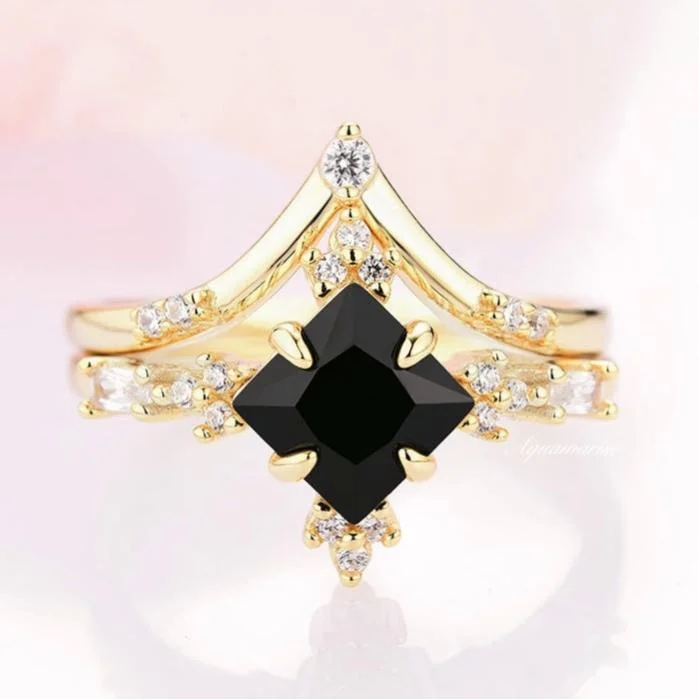 Limited-Time Offer On Elegant Jewelry Pieces Black Onyx Ring Set- 14K Yellow Gold Vermeil Limited-Time Offer On Elegant Jewelry Pieces Black Onyx Ring Set- 14K Yellow Gold Vermeil