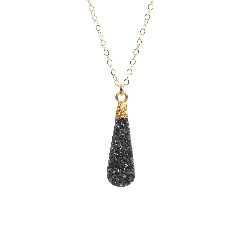 Discover Unique Jewelry With Special Limited-Time Offers Black Druzy Teardrop Necklace Discover Unique Jewelry With Special Limited-Time Offers Black Druzy Teardrop Necklace