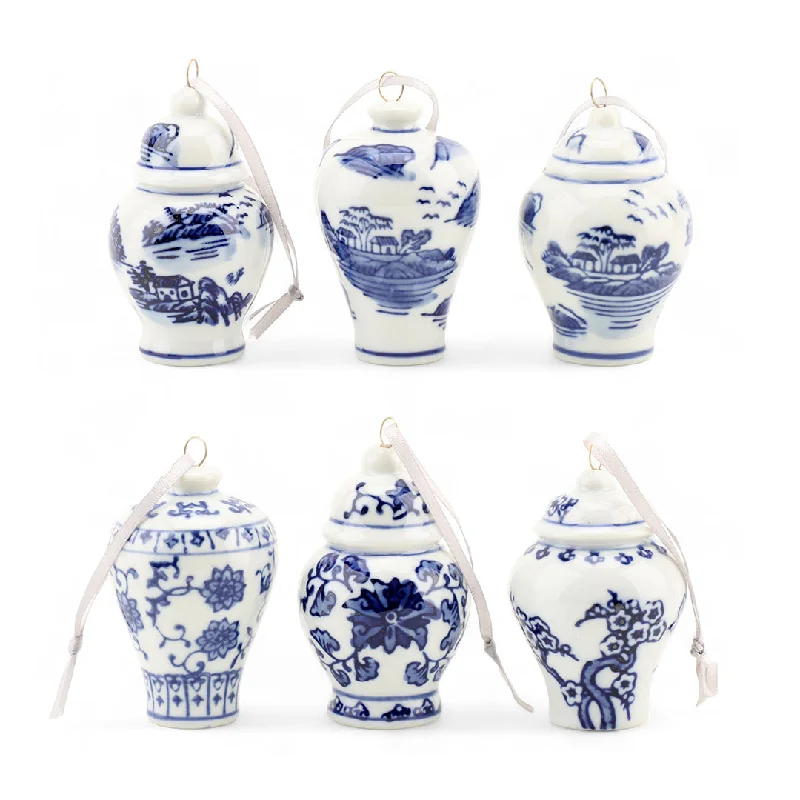 Shop Stylish Jewelry Now And Save Big Blue & White Ginger Jar Ornaments, Set of 6