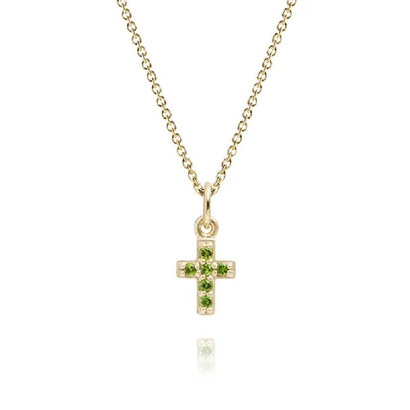 My Precious Cross Green Chrome Diopside 10K Gold Pendant