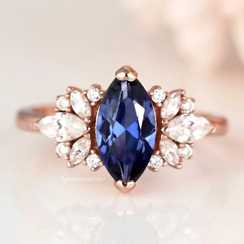 Best Jewelry Deals – Premium Quality At Exclusive Discounts Adeline Ceylon Marquise Sapphire Ring- 14K Rose Gold Vermeil Best Jewelry Deals – Premium Quality At Exclusive Discounts Adeline Ceylon Marquise Sapphire Ring- 14K Rose Gold Vermeil