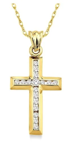 Your Dream Jewelry At Dream Prices – Shop Now Channel Set Cross Diamond Pendant