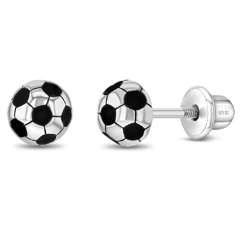 Children's Enamel Soccer Ball Earrings