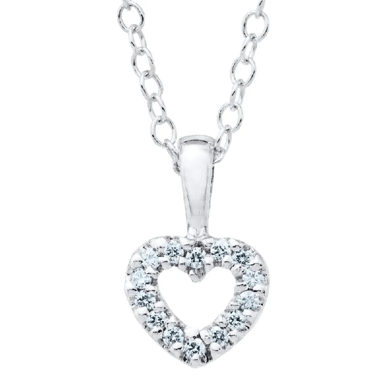 Exclusive Jewelry Sale – Limited-Time Discounts Children's Silver Open Heart CZ Pendant