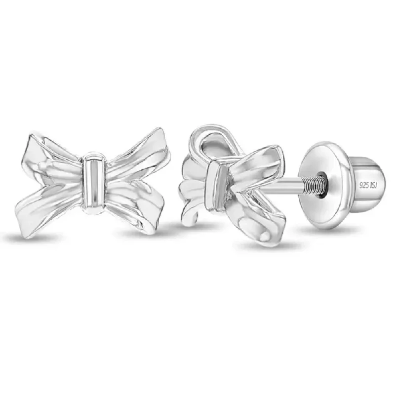 Children's Sterling Silver Bow Stud Earrings