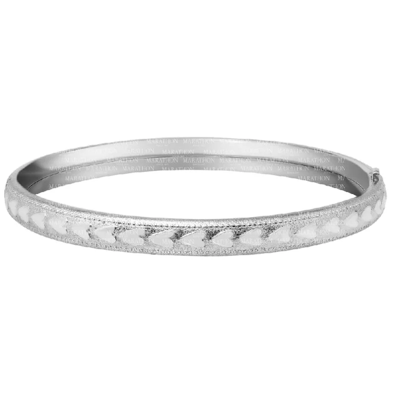 Premium Jewelry Now Available At Special Discounts Children's Sterling Silver Bracelet with Embossed Hearts