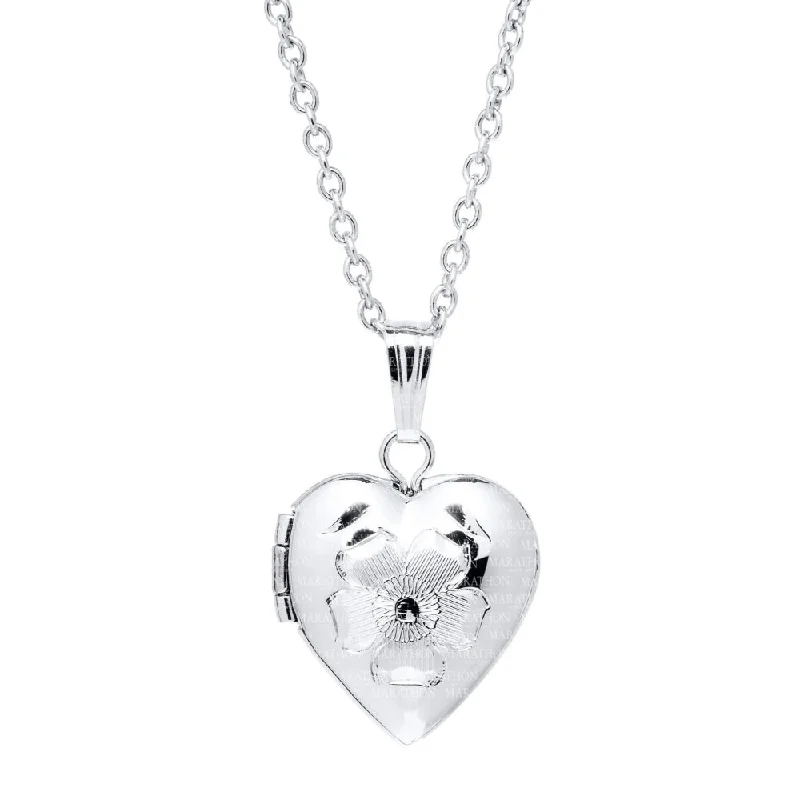 Children's Sterling Silver Heart Locket 15"