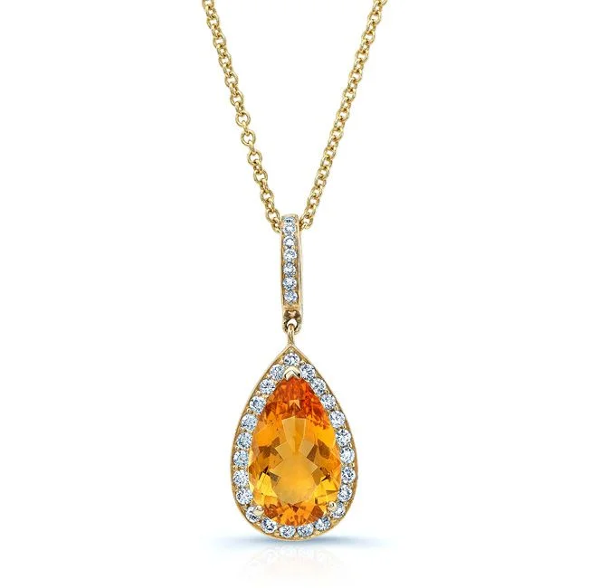 Elevate Your Outfit With Discounted Statement Jewelry Citrine And Diamond Teardrop Pendant In 14k Yellow Gold With Adjustable Rolo Chain Elevate Your Outfit With Discounted Statement Jewelry Citrine And Diamond Teardrop Pendant In 14k Yellow Gold With Adjustable Rolo Chain
