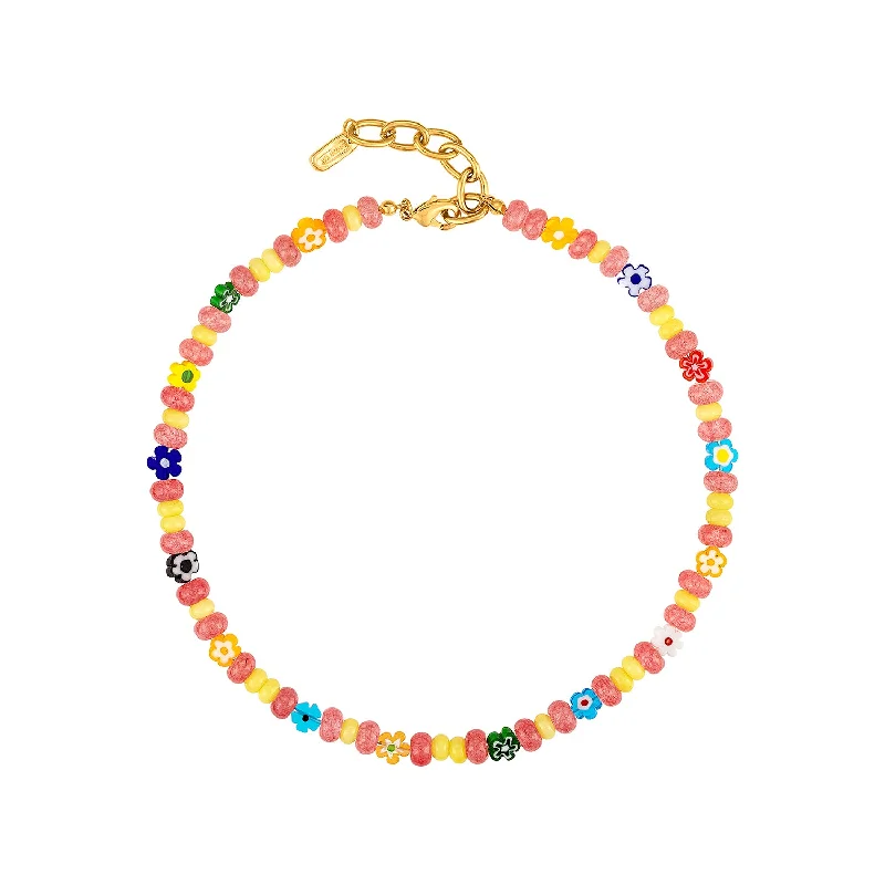 Colorful Flower Beaded Necklace