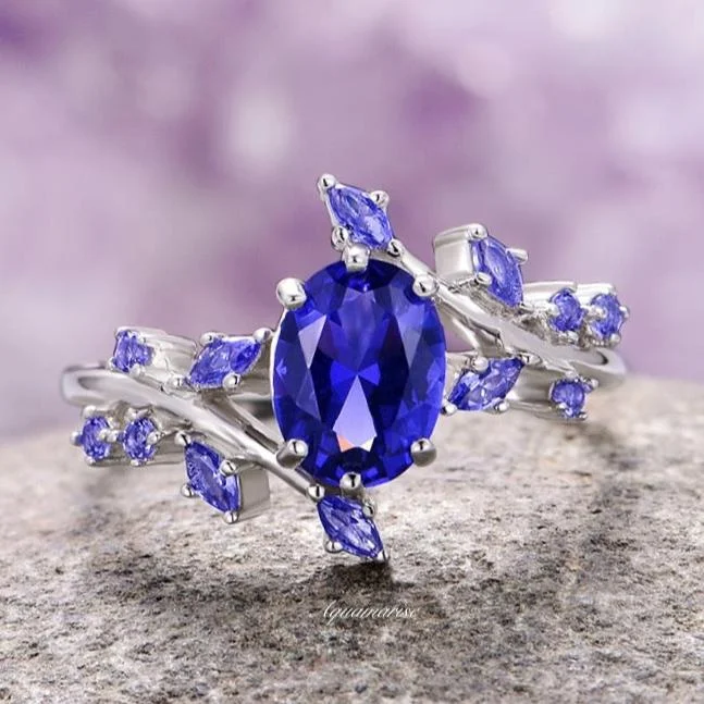 Discounted Jewelry For A Glamorous Look Cornflower Blue Sapphire Leaf Ring- 925 Sterling Silver Discounted Jewelry For A Glamorous Look Cornflower Blue Sapphire Leaf Ring- 925 Sterling Silver