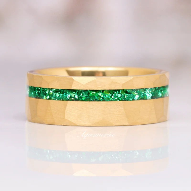 Exclusive Jewelry Sale Event – Shop Now Emerald Wedding Band- 8MM Gold Tungsten