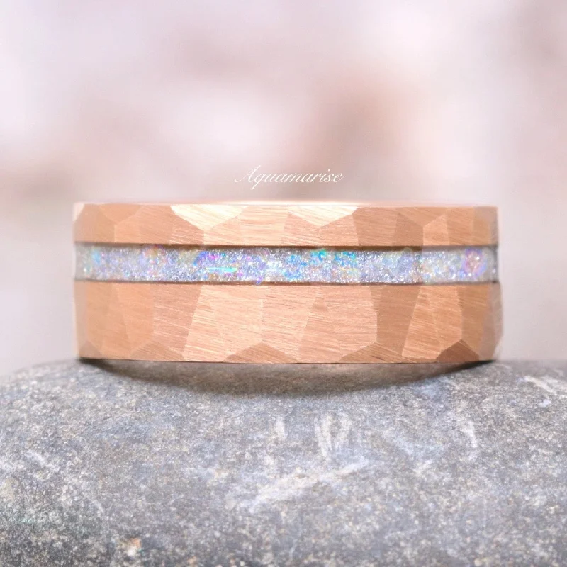 Timeless Elegance, Temporary Discounts – Act Fast Moonstone Wedding Band- 8mm Rose Gold Tungsten Timeless Elegance, Temporary Discounts – Act Fast Moonstone Wedding Band- 8mm Rose Gold Tungsten