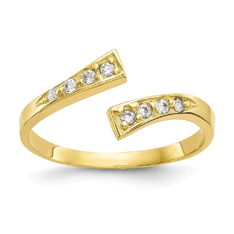 Must-Have Jewelry At Irresistible Discounts Cubic Zirconia Bypass Toe Ring in 10 Karat Yellow Gold Must-Have Jewelry At Irresistible Discounts Cubic Zirconia Bypass Toe Ring in 10 Karat Yellow Gold