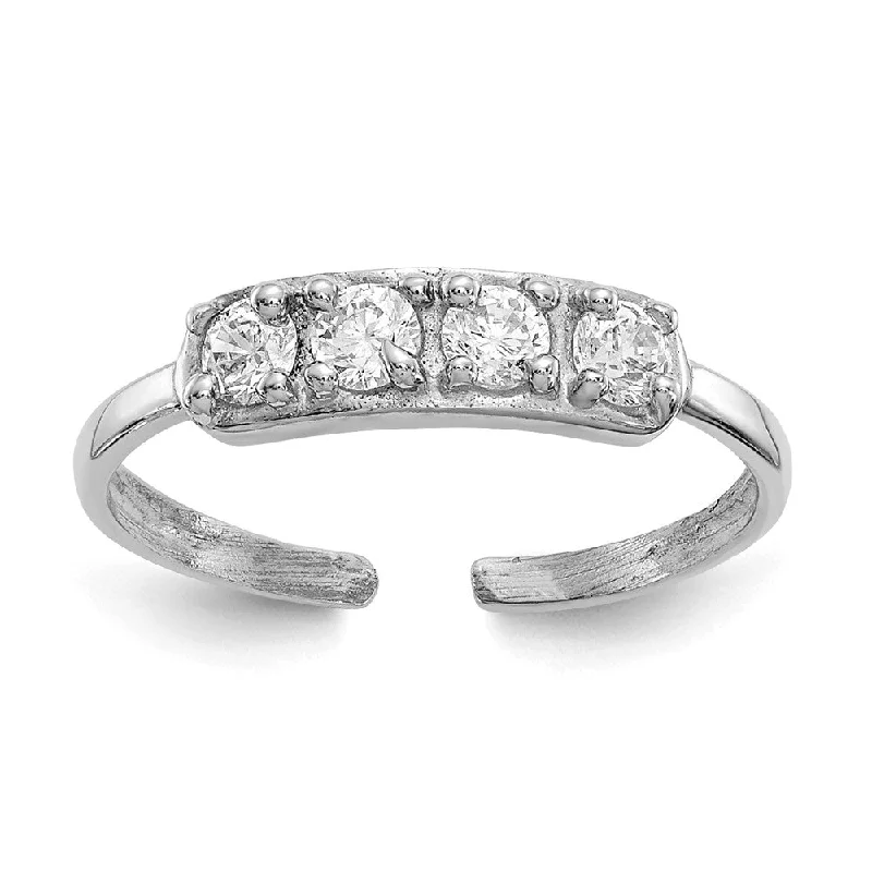 Must-Have Jewelry Pieces At Reduced Prices Cubic Zirconia Toe Ring in 14 Karat White Gold