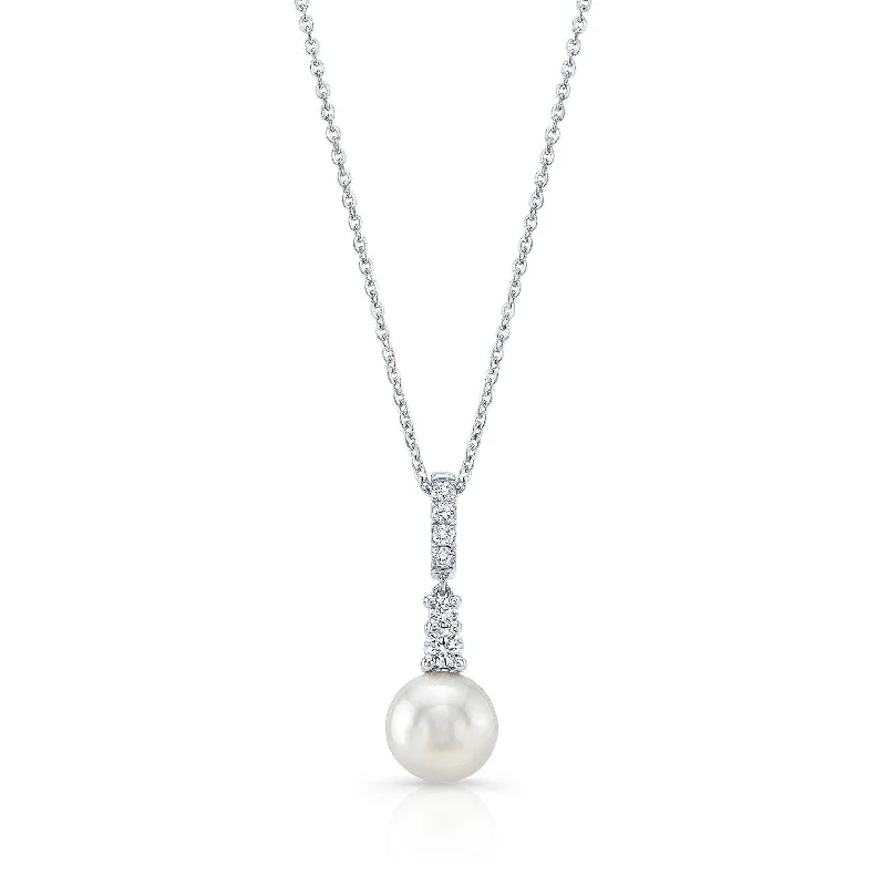 Don't Miss Out – Shop Elegant Jewelry For Less Cultured Pearl And Diamond Pendant With Graduated Prong-set Bail In 14k White Gold (8.0-8.5mm) (si) Don't Miss Out – Shop Elegant Jewelry For Less Cultured Pearl And Diamond Pendant With Graduated Prong-set Bail In 14k White Gold (8.0-8.5mm) (si)