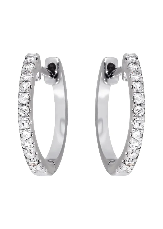 Mens Diamond Earrings | 0.25 Carats 14K White Gold