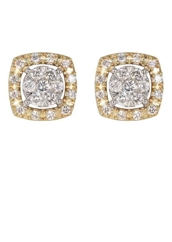 Grab Your Dream Jewelry At The Lowest Prices Mens Stud Diamond Earrings | 0.54 Carats 14K Yellow Gold