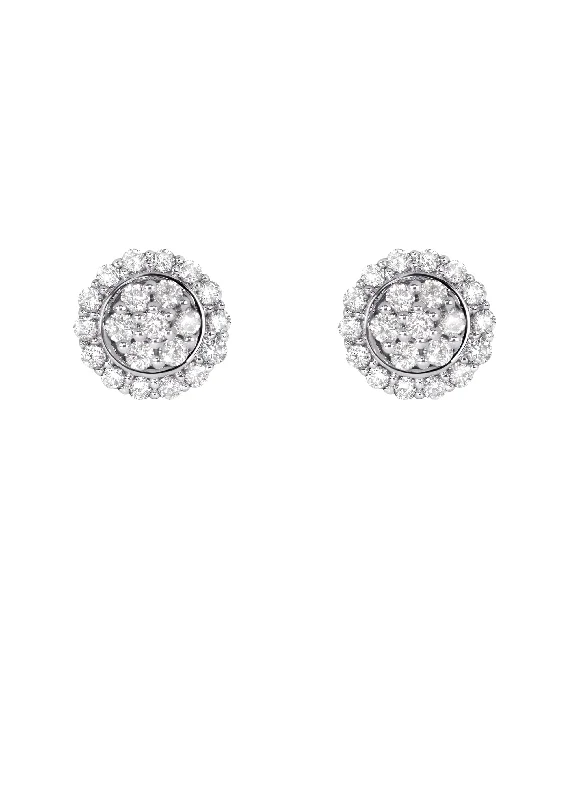 Flash Sale On Exquisite Jewelry – Don't Miss Out Mens Stud Diamond Earrings | 0.61 Carats 14K White Gold