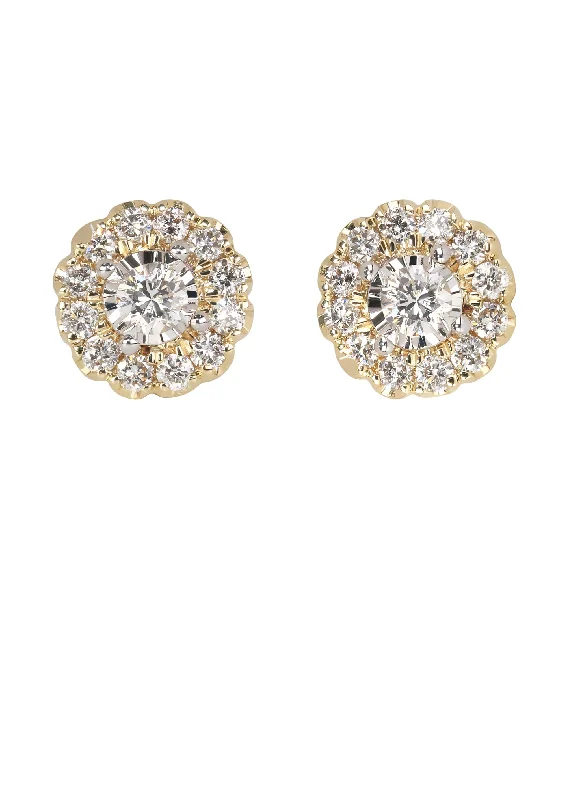 Mens Stud Diamond Earrings | 0.67 Carats 14K Yellow Gold