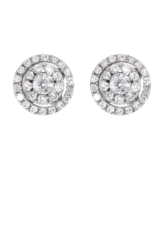 Limited-Time Offer On Premium Jewelry Collections Mens Stud Diamond Earrings | 1.1 Carats 14K White Gold