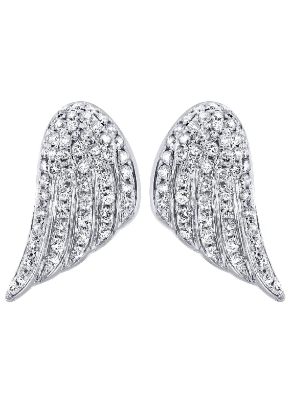 Grab Your Favorite Jewelry At The Lowest Prices Angel Diamond Earrings For Men | 14K White Gold | 1.56 Carats Grab Your Favorite Jewelry At The Lowest Prices Angel Diamond Earrings For Men | 14K White Gold | 1.56 Carats