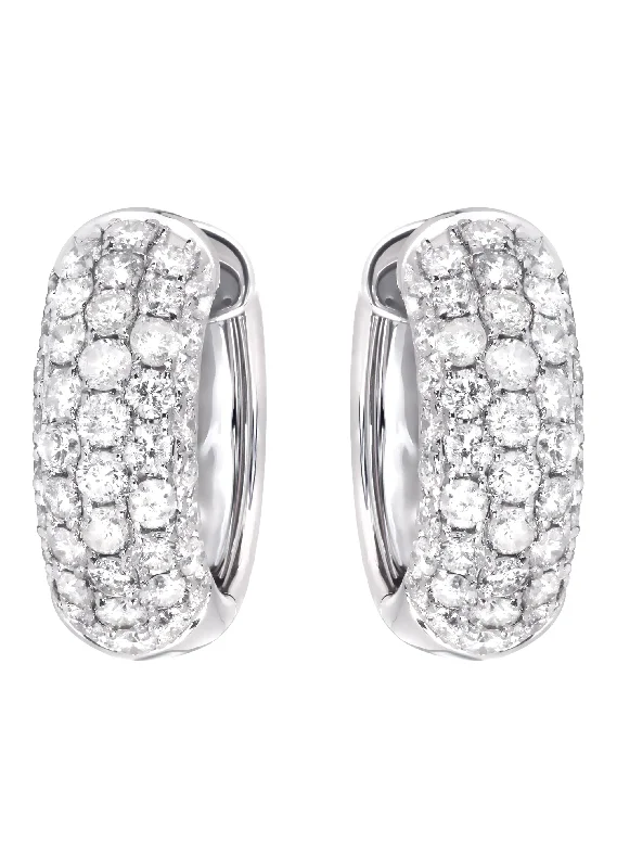 Mens Diamond Earrings | 2.36 Carats 14K White Gold