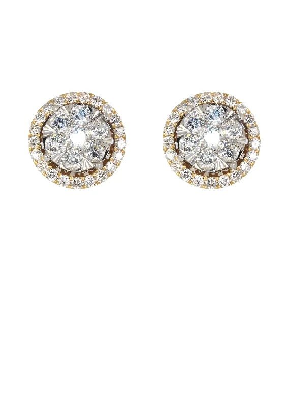 Limited Stock On Premium Jewelry At Low Prices Mens Stud Diamond Earrings | 2.55 Carats 14K Yellow Gold