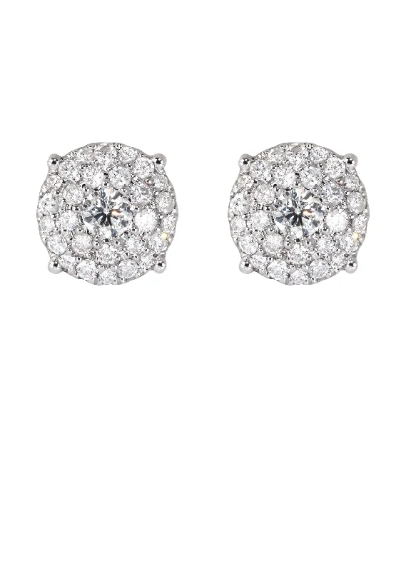 Shop Dazzling Jewelry With Special Promotional Discounts Mens Stud Diamond Earrings | 1.38 Carats 14K White Gold