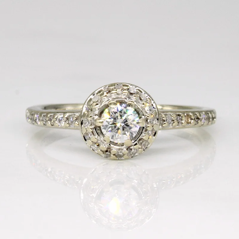 Grab Your Favorite Jewelry At The Lowest Prices Diamond Halo Engagement Ring | 0.35ctw | SZ 5.25 |