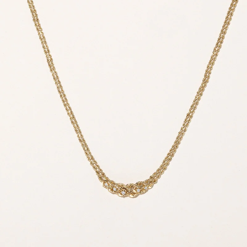 Diamond Woven Necklace | 0.11ctw | 16.5 |