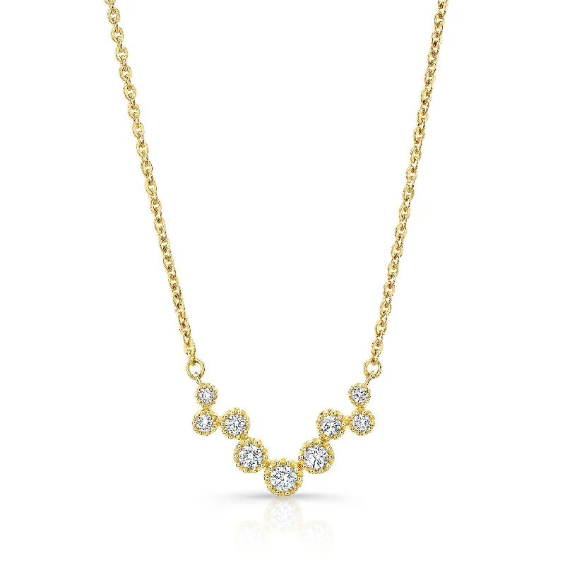 High-Quality Gemstone Jewelry For Special Occasions Diamond Prong Set Floating Circles Necklace In 14k Yellow Gold High-Quality Gemstone Jewelry For Special Occasions Diamond Prong Set Floating Circles Necklace In 14k Yellow Gold