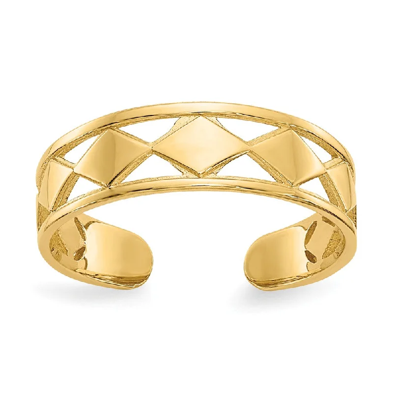 Must-Have Jewelry At Irresistible Discounts Diamond Shaped and Polished Toe Ring in 14K Yellow Gold Must-Have Jewelry At Irresistible Discounts Diamond Shaped and Polished Toe Ring in 14K Yellow Gold