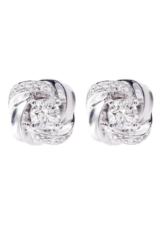 Diamond Stud Earrings For Men | 14K White Gold | 0.73 Carats