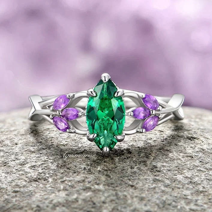 Must-Have Jewelry Pieces At Reduced Prices Emerald & Amethyst Mystical Fairy Queen Ring- Sterling Silver Must-Have Jewelry Pieces At Reduced Prices Emerald & Amethyst Mystical Fairy Queen Ring- Sterling Silver