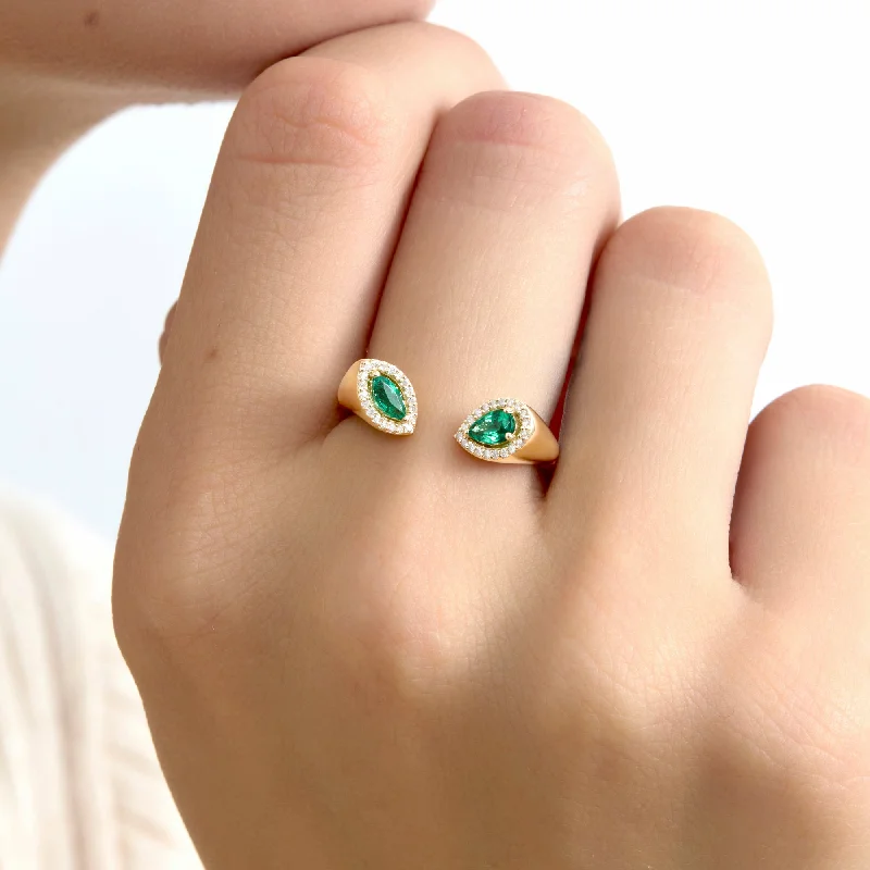 Exclusive Jewelry Discounts – Shop Now For Savings Emerald Diamond Open Ring, Gia