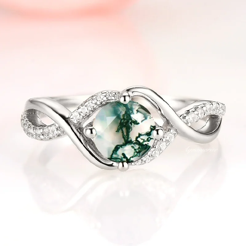 Personalized Jewelry Sale – Meaningful Gifts At Great Prices Entwined Green Moss Agate Ring- Sterling Silver Personalized Jewelry Sale – Meaningful Gifts At Great Prices Entwined Green Moss Agate Ring- Sterling Silver
