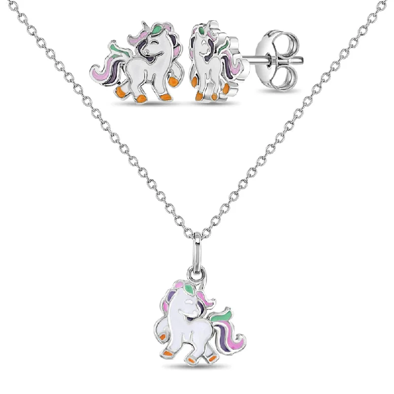 Special Jewelry Deals – Upgrade Your Collection Fancy Galloping Unicorn Kids / Children's / Girls Jewelry Set - Sterling Silver Special Jewelry Deals – Upgrade Your Collection Fancy Galloping Unicorn Kids / Children's / Girls Jewelry Set - Sterling Silver
