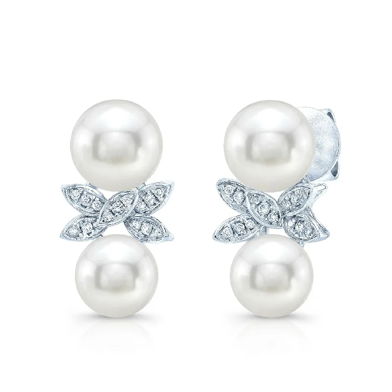 Affordable Luxury Jewelry – Style At A Great Price Fresh Water Pearl And Diamond Butterfly Earring In 14k White Gold Affordable Luxury Jewelry – Style At A Great Price Fresh Water Pearl And Diamond Butterfly Earring In 14k White Gold
