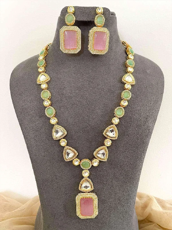 Galactic Glow Long Kundan Necklace