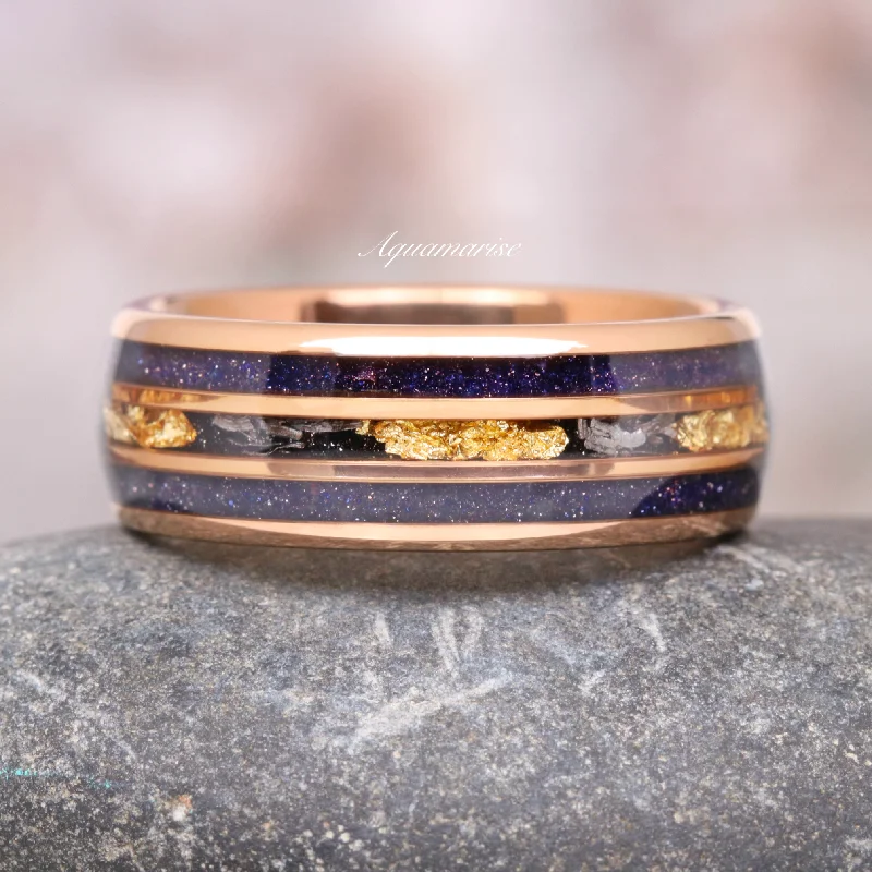 High-End Sparkle, Low-End Prices – Jewelry Sale Live Meteorite, Starry Night & Gold Leaf Wedding Band- 8mm Rose Gold Tungsten High-End Sparkle, Low-End Prices – Jewelry Sale Live Meteorite, Starry Night & Gold Leaf Wedding Band- 8mm Rose Gold Tungsten