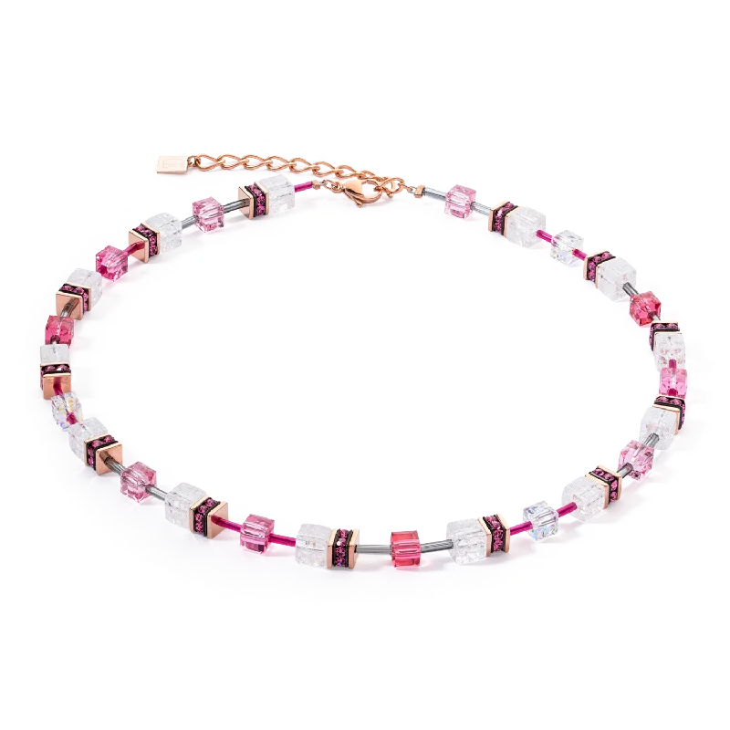 Affordable Luxury Jewelry For Every Occasion GeoCUBE® Iconic Nature necklace pink white Affordable Luxury Jewelry For Every Occasion GeoCUBE® Iconic Nature necklace pink white