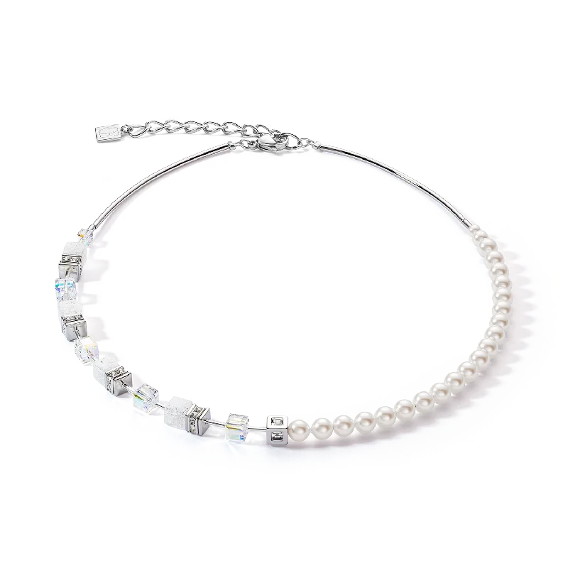 GeoCUBE® Precious Fusion Pearls necklace white