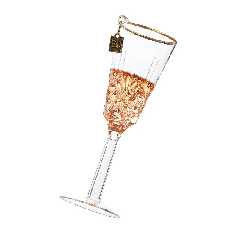 Handcrafted Jewelry Sale – Unique Designs At Low Prices Glass of Pink Champagne Ornament