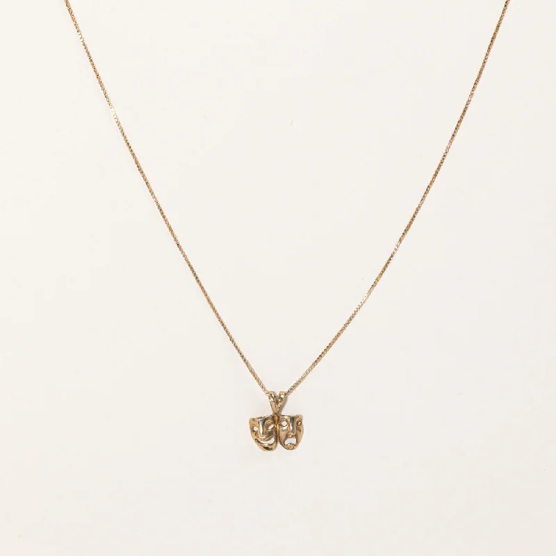 High-End Sparkle, Low-End Prices – Jewelry Sale Live Gold Mask Pendant Necklace | 16" |